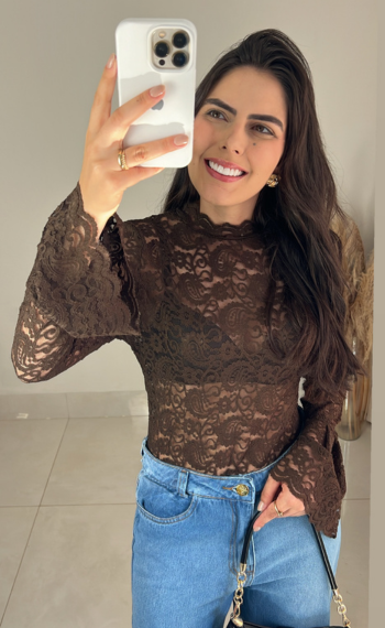Blusa Renda | Manga Longa Flaire