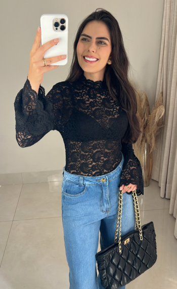 Blusa Renda | Manga Longa Flaire