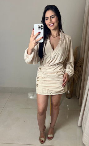 Vestido Curto | Detalhe Dourado