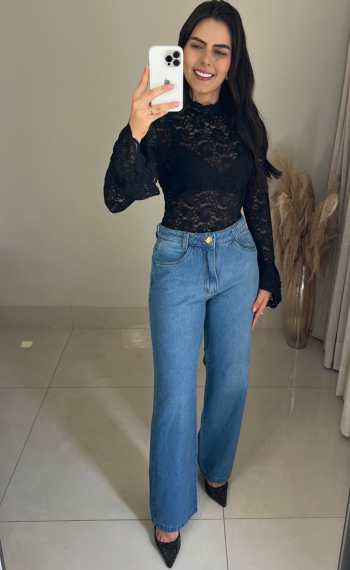 Calça Jeans Wide Leg