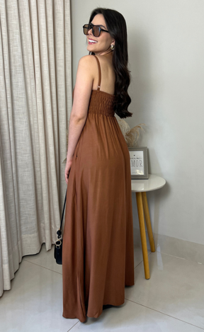 Vestido Viscolinho | Detalhe Dourado
