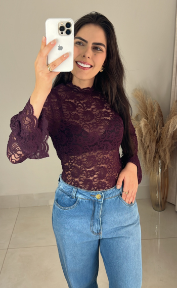 Blusa Renda | Manga Longa Flaire