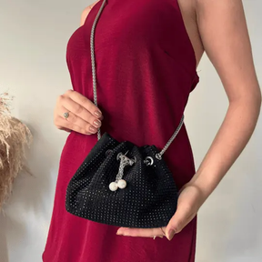 Bolsa Pérola de Strass Loja Vivanz