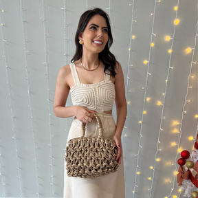 Bolsa Eudora Média Macramê