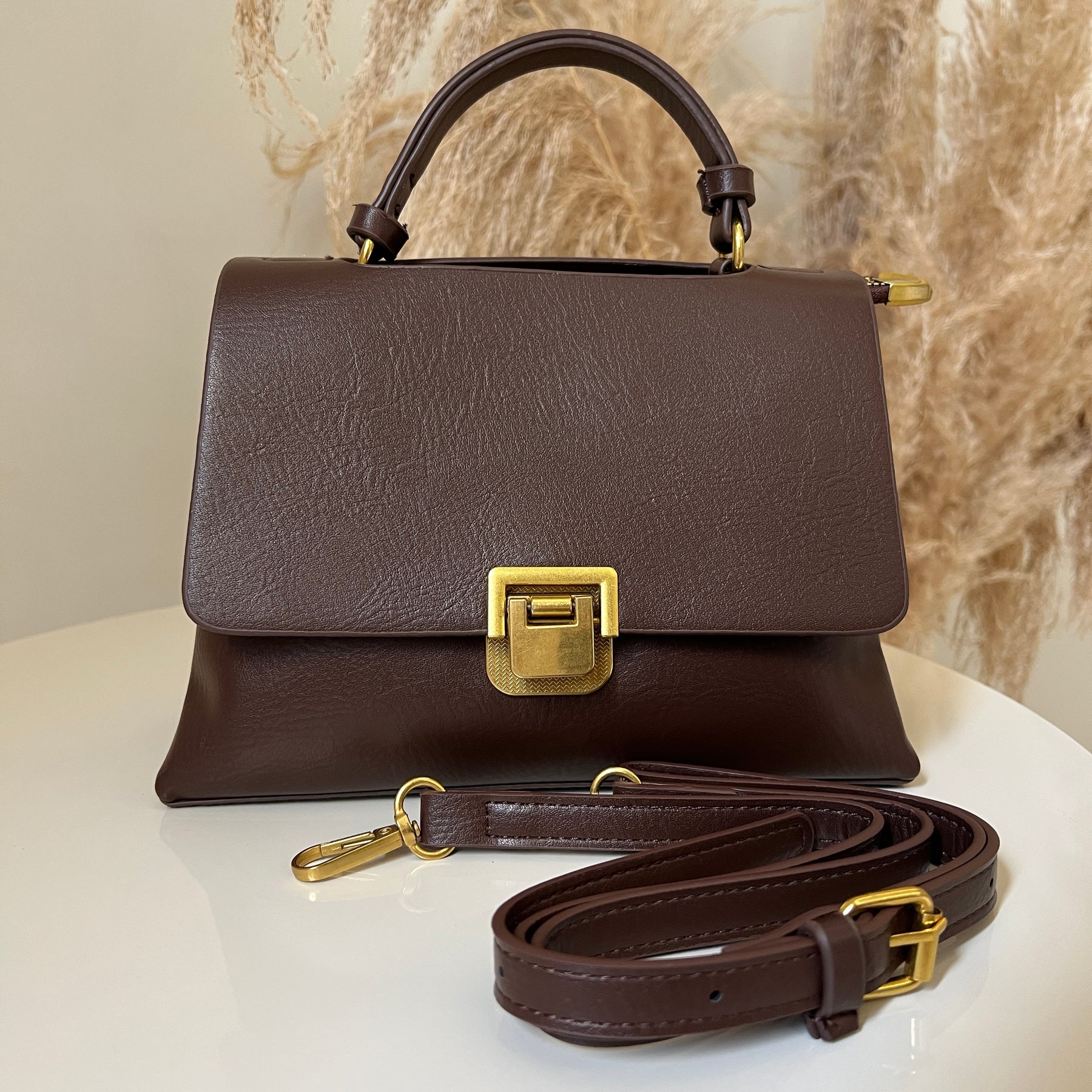 Bolsa Mabel Média - Marrom