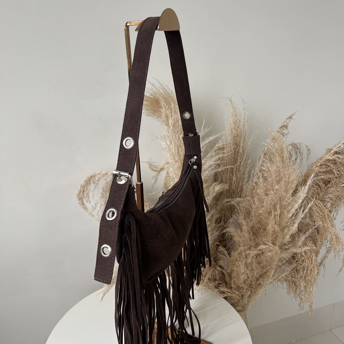 Bolsa Audrei Franjas Média - Marrom - Loja Vivanz